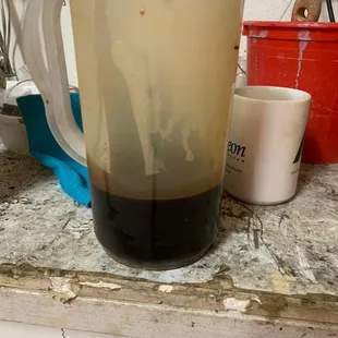 Most of the overflow poured out onto my garage floor.