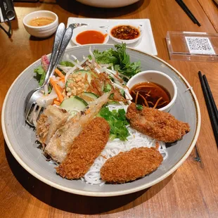 Fried oyster vermicelli bowl