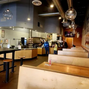 the inside of a restaurant