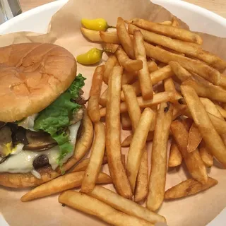 Bacon Mushroom Cheeseburger