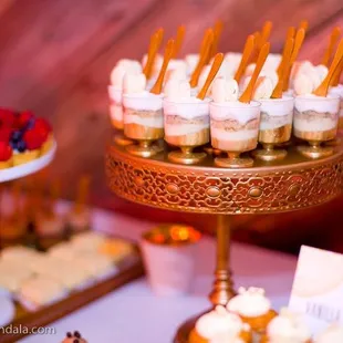 a variety of desserts