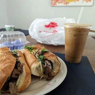 Pork banh mi (w pate!) And iced coffee