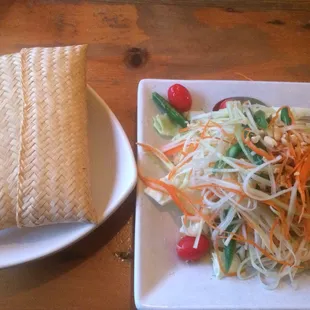 Papaya Salad with Coconut Sticky rice!