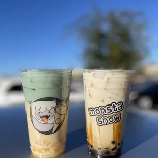 Starry Night Milk Tea (left) and Wintermelon Fresh Milk (right)