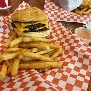 Double cheese burger.