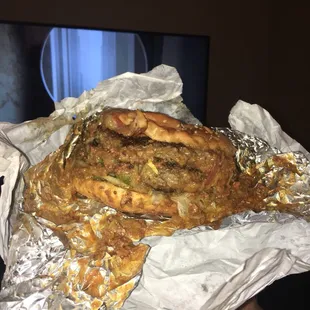 Bacon Chili and Cheese Double King Burger