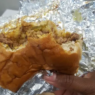 The best chili cheese burger ever and its huge. I shared the fries so that all i had left.