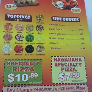pizza, menu