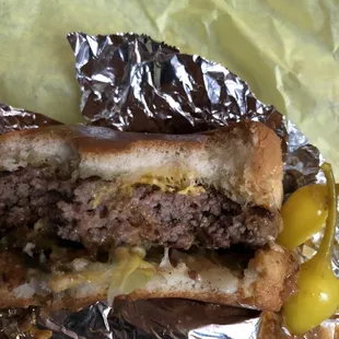 the inside of the burger