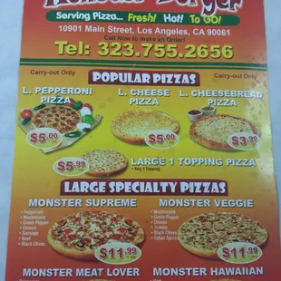 menu, pancakes