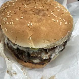 Large mushroom burger