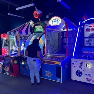 People playing in the arcade
