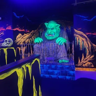 Animated monster inside decoration