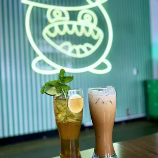Wintermelon Pandan Iced Tea, Vietnamese Coffee (Cold)