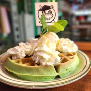 waffles, food