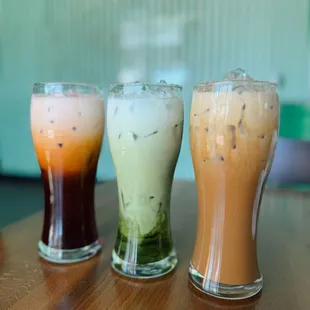 Thai tea // green iced tea // Vietnamese coffee