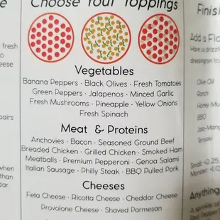 a menu for a restaurant