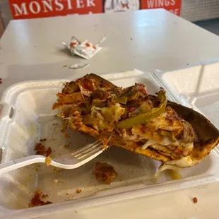 This pizza is literally 3 pizzas on top of each other it's insane