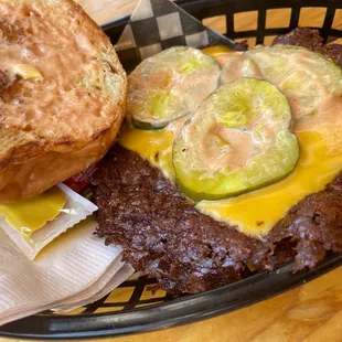 Inside of the burger