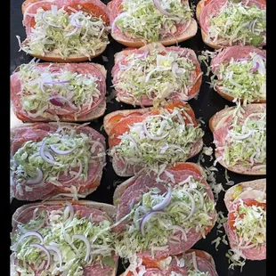 a variety of sub sandwiches