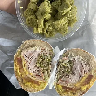 Lily Munster Cold Sandwich  Wagon Wheel Pesto Salad