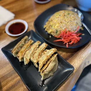 Potstickers + Kimchi Fried Rice