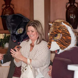 Guests browsing the silent auction items.
