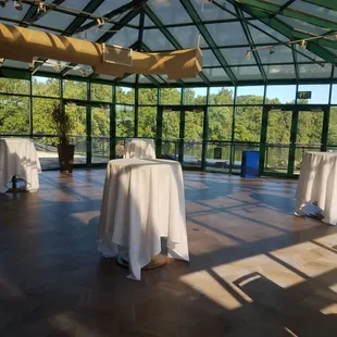 Beautiful room connects with patio overlooking lake