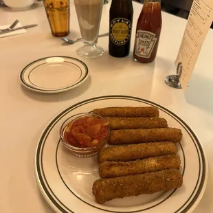 Mozzarella sticks  Root beer float