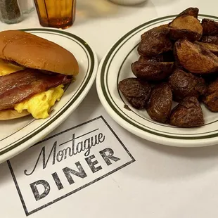 BEC sandwich and crispy potatoes