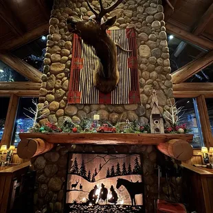 One of the gorgeous fireplaces