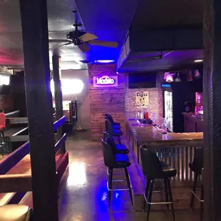 the interior of a bar