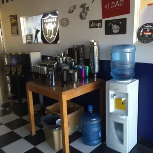 Inside the shop.