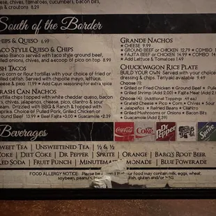 Partial menu 11/26/2023