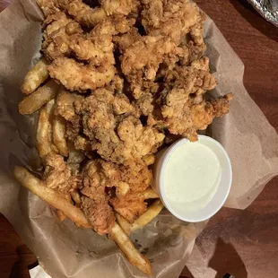 Fajita Bites and French Fries with Ranch Dressing (this was mine off the appetizer menu it was awesome)
