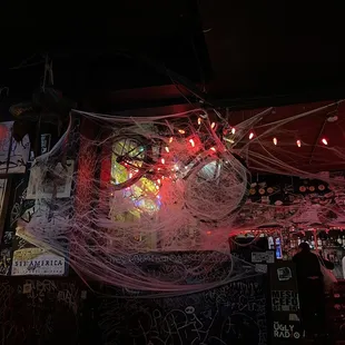 A bike caught in a Web. I enjoyed the decor up until my exchange with the poor bartender.. god bless him