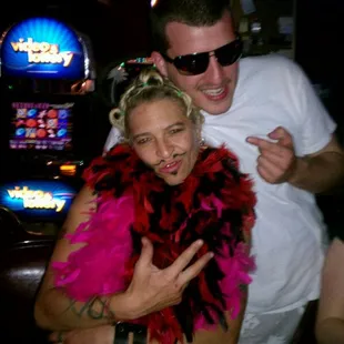 a man and woman posing for a picture