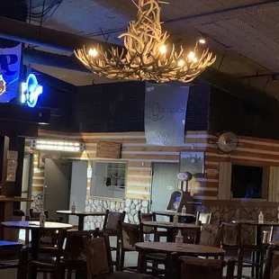 the bar and dining area