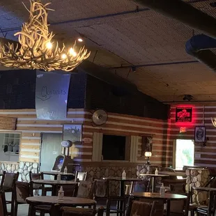 a rustic dining room