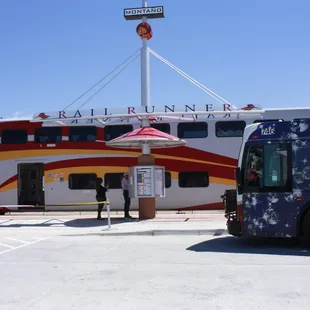 Bus at the Montaño Rail Runner Station