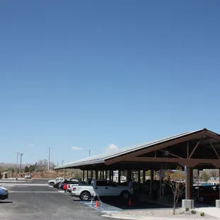 Covered parking at the Montaño Rail Runner Station