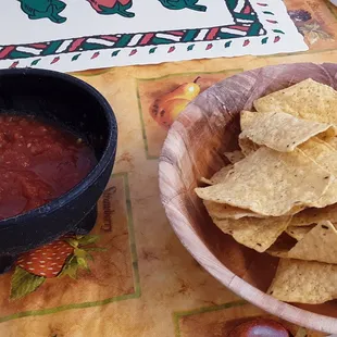 Chips and Salsa! Some good heat and tasty.