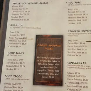 menu