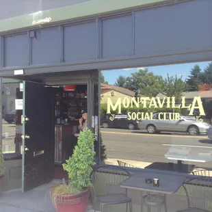 the front of the restaurant