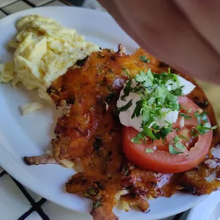 Ham and potato pancake