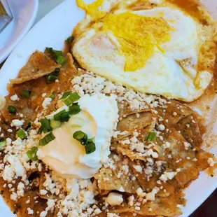 Chilaquiles came with toast