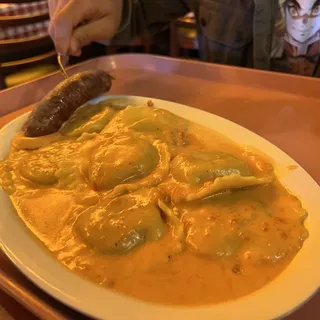 Beef Ravioli with Pink Sauce