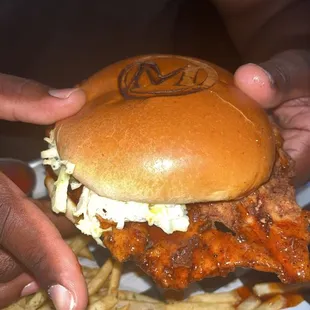 Hot honey chicken sandwich