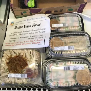 a variety of food items