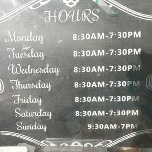hours posted September 2019